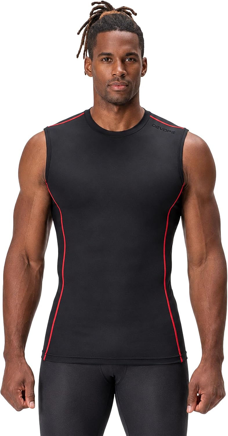 Detalle 2 de DEVOPS 3 Pack Compression Sleeveless Shirts