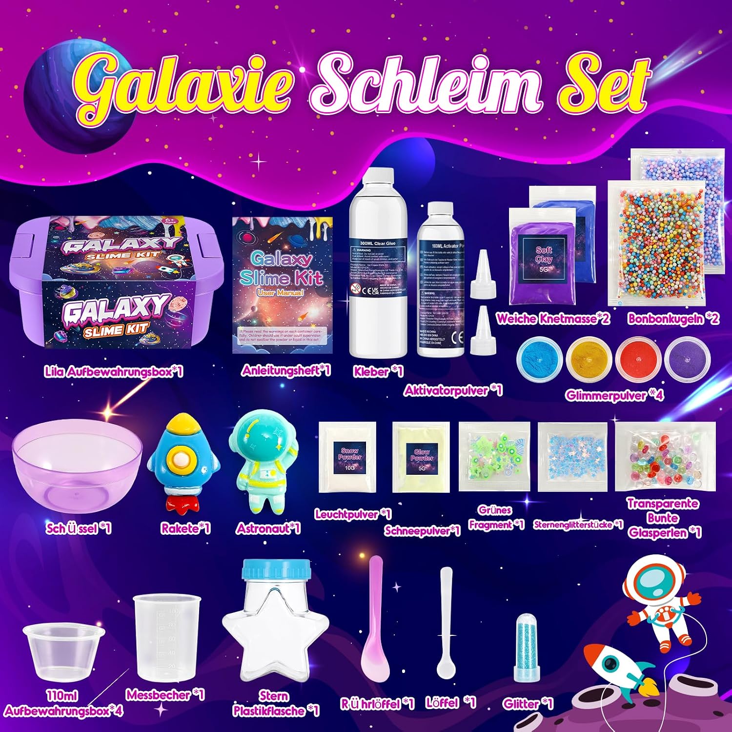 Thumbnail 6 de iKidiki Galaxy Schleim DIY Set – Kreatives Slime-Spielzeug für Kinder von 6–12 Jahren
