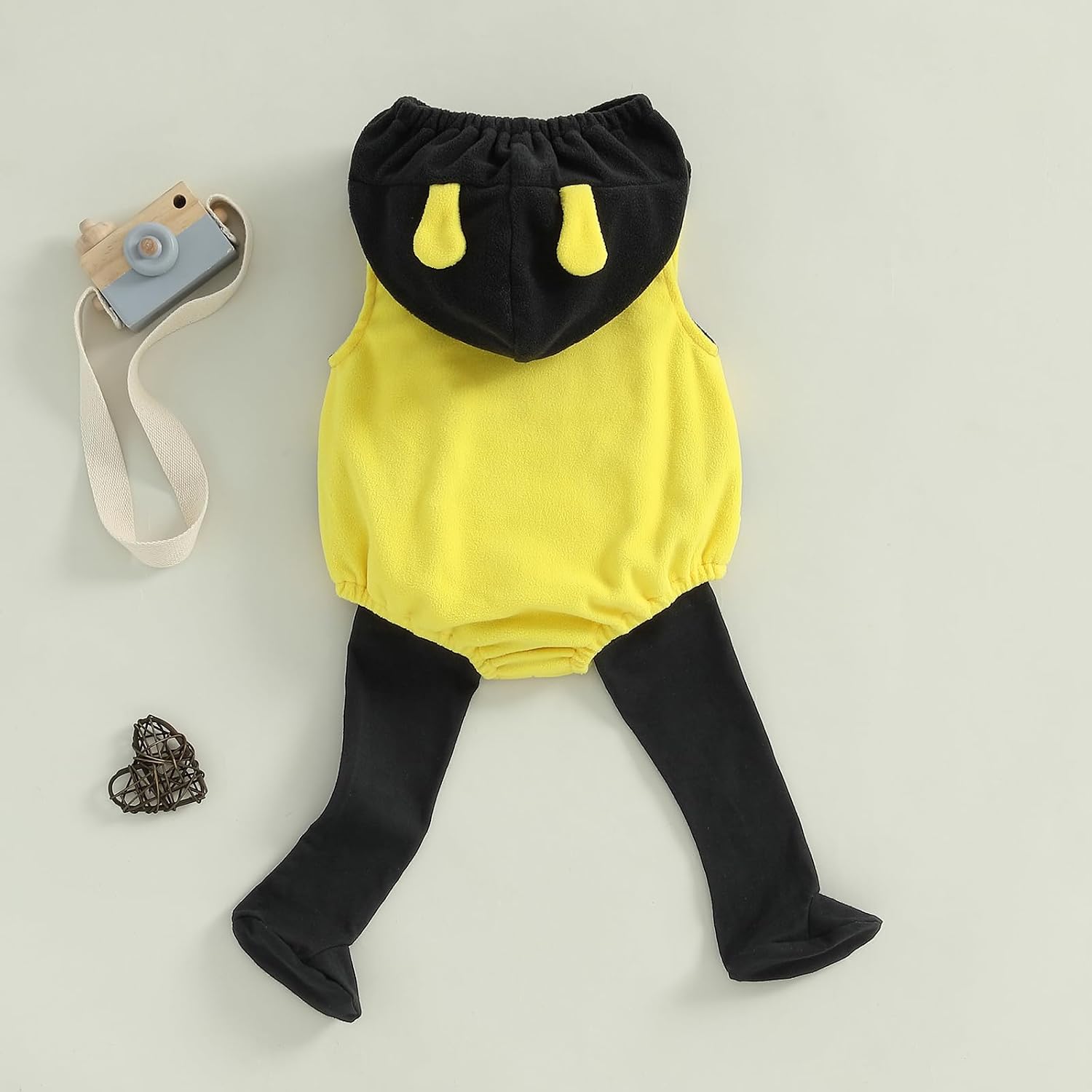 Detalle 1 de Merqwadd Unisex Baby Halloween Costume, Velvet Hooded Jumpsuit with Stocking