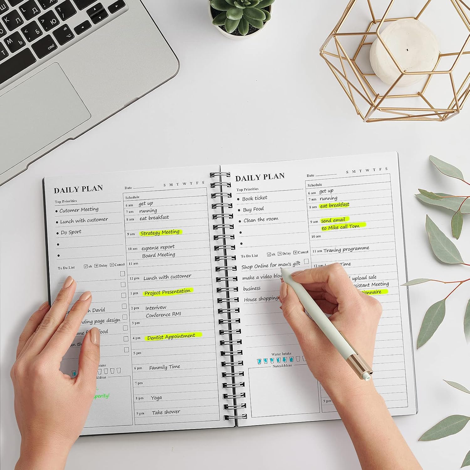 Detalle 2 de Asten Undated Daily Planner, A5 Gray, Hourly Schedule, PVC Cover