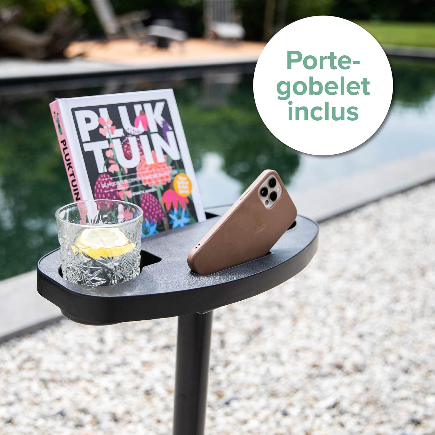 Detalle de Vita5 Support de Hamac sur Pied avec Table d’Appoint – Cadre en Acier Revêtu et Charge 205 kg