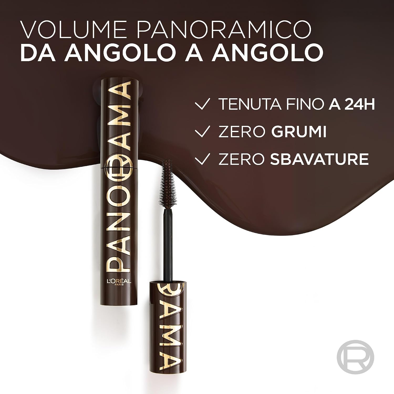 Detalle de L'Oréal Paris Panorama Chromatic Brun Leather – Mascara Volume Million con effetto panoramico fino a 24h