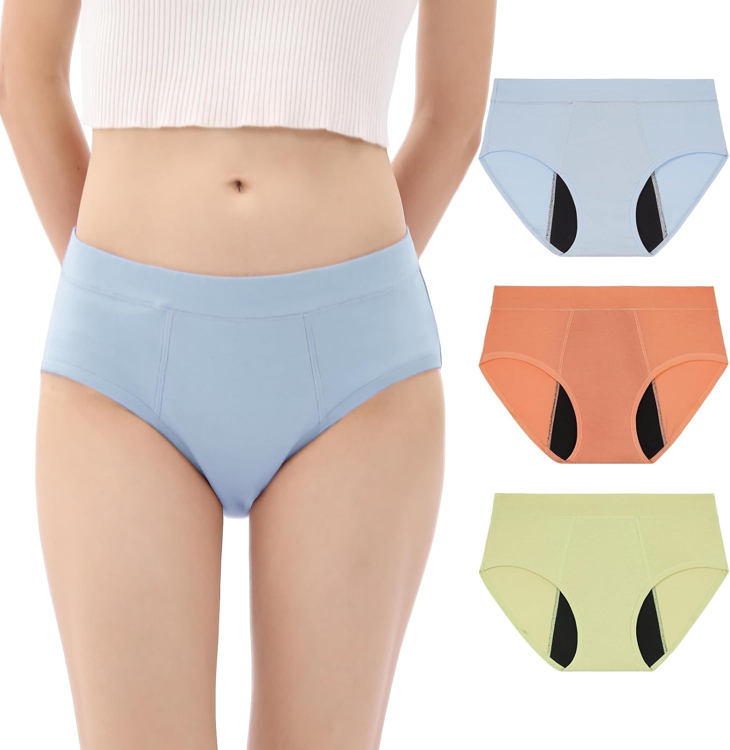 Thumbnail 6 de INNERSY Mutande Mestruali Ragazza per flusso abbondante, cotone, confezione da 3 (10-18 anni)