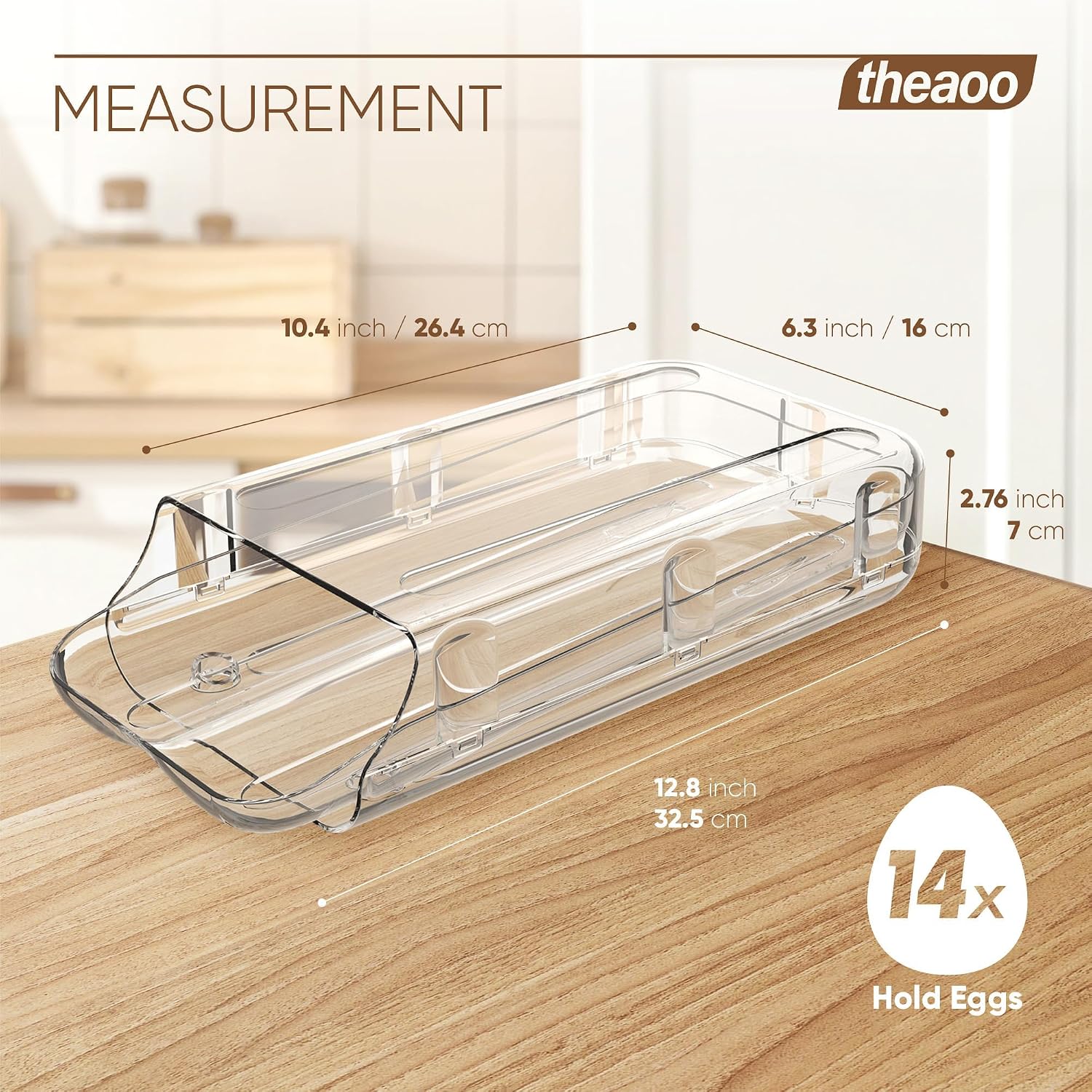 Detalle de theaoo Egg Holder for Fridge — 1 Pack
