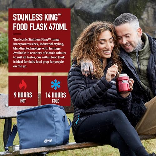 Thumbnail 2 de Thermos Stainless King Cranberry Red Food Flask (470ml): Practical Daily Food Jar for Hot or Cold Meals