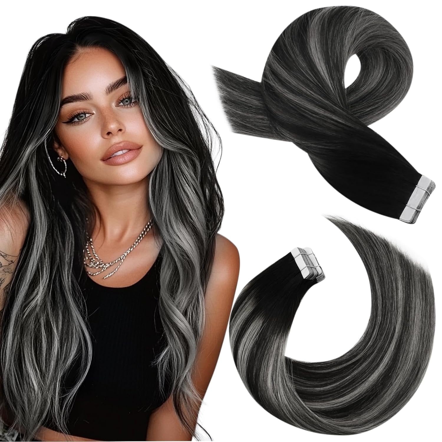 Detalle de Moresoo Ombre Tape-In Hair Extensions 18 inch