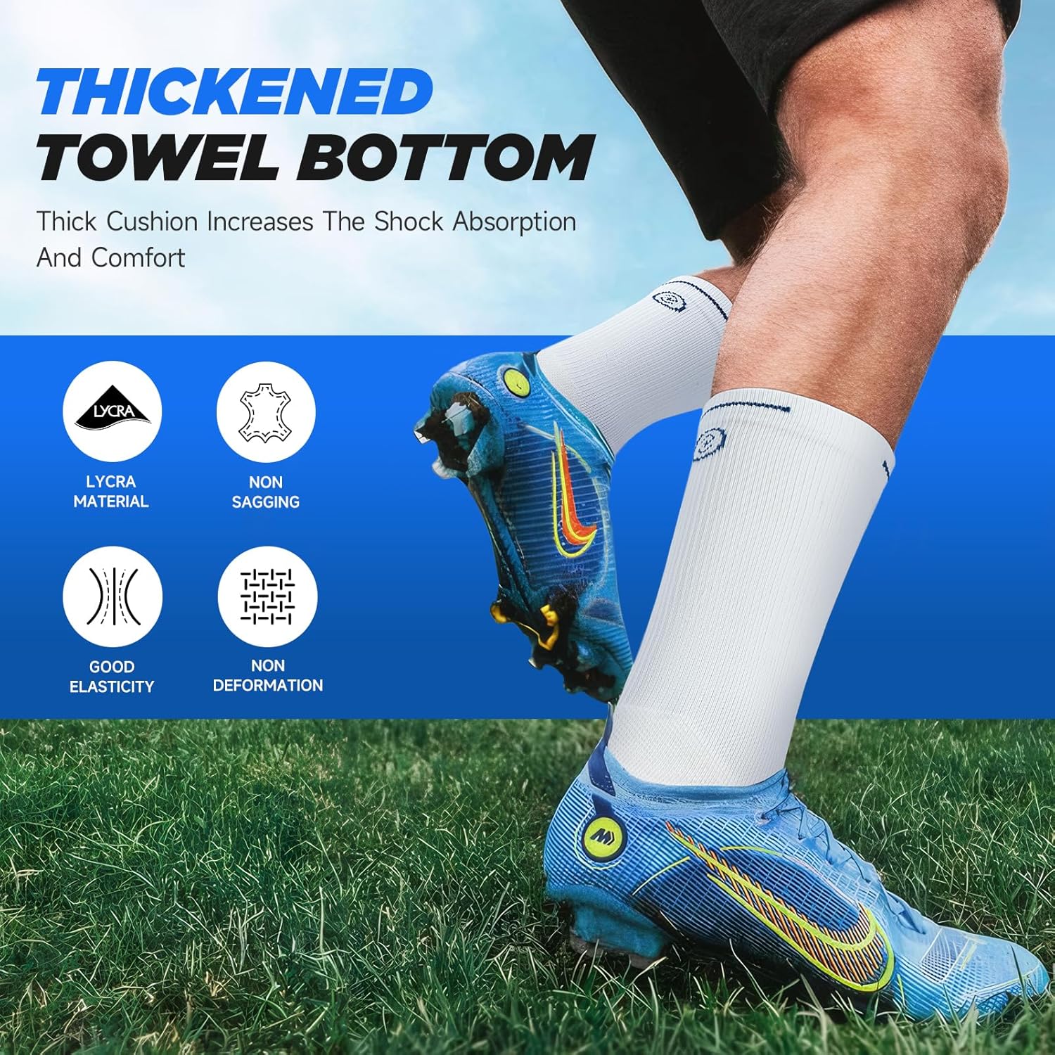 Detalle 2 de RUIXUE Mens Sports Hiking Socks – Breathable Cushioned Crew Socks for Trekking (5 or 6 Pairs)