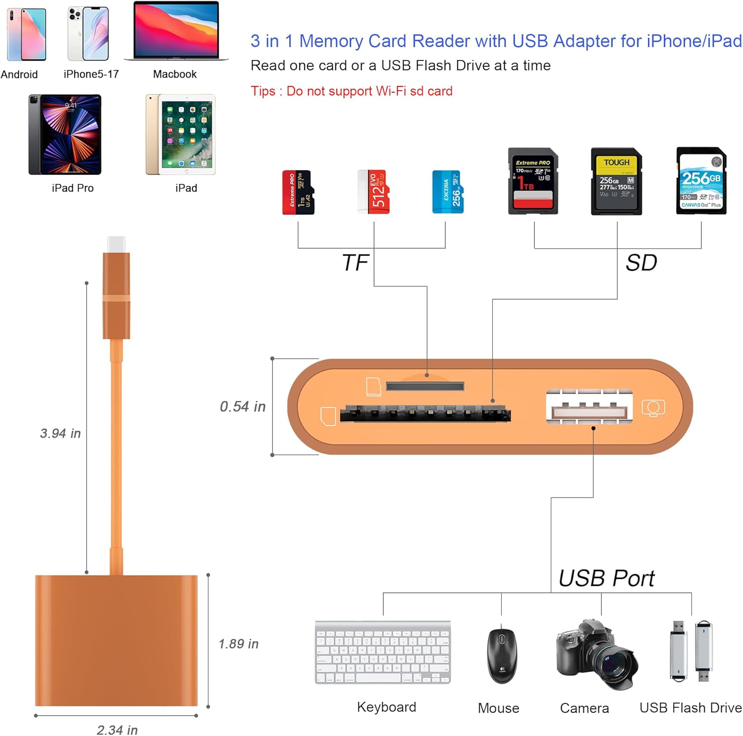 Detalle 2 de SD Card Reader for iPhone 2‑way Transfer