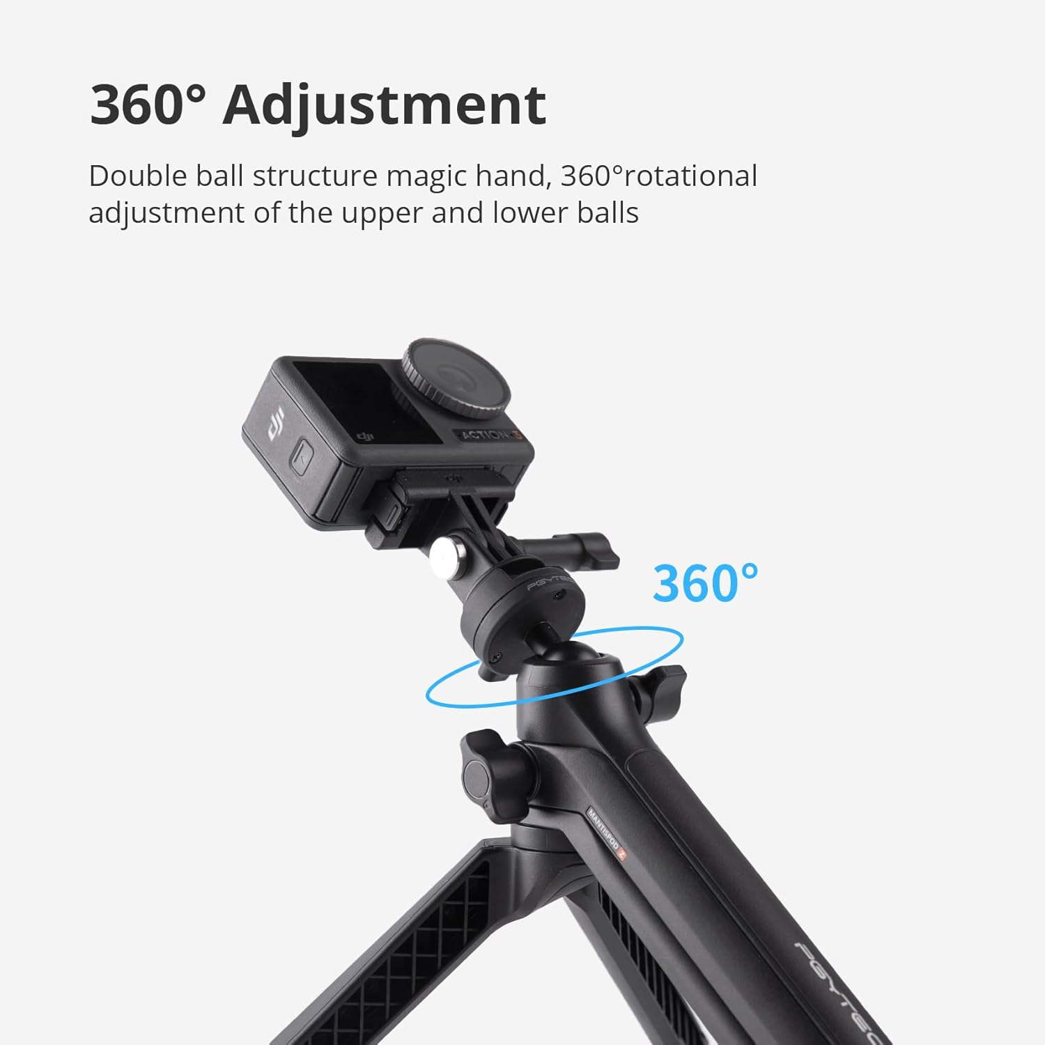 Detalle de PGYTECH CapLock MantisPod Z treppiede vlogging
