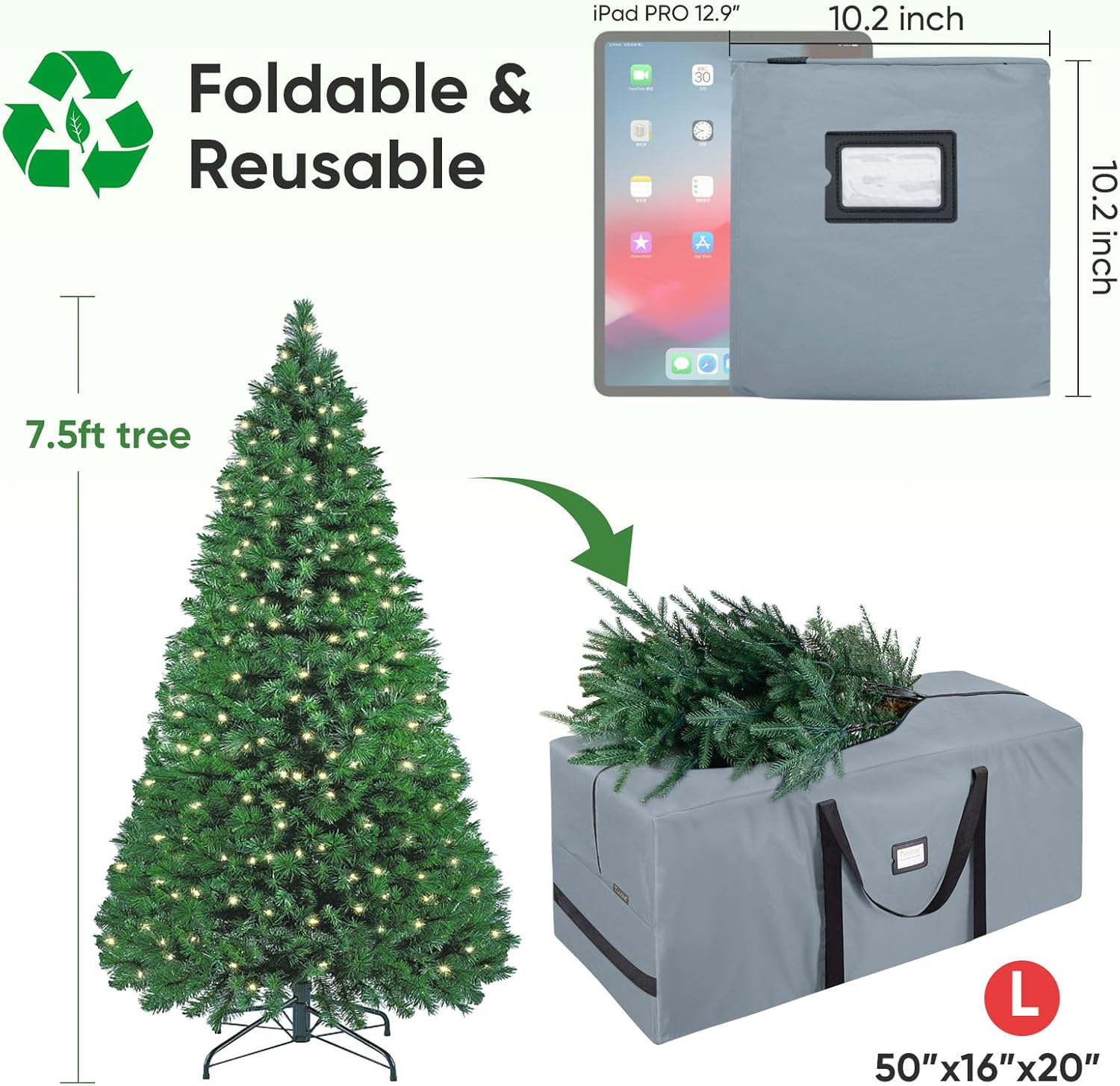 Detalle 2 de BALEINE 7.5-ft Christmas Tree Bag ⏳