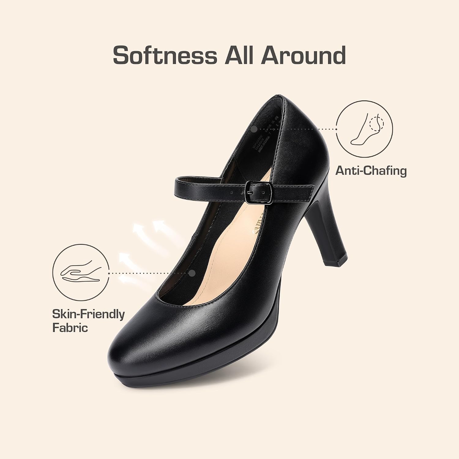 Thumbnail 5 de DREAM PAIRS Mary Jane Pumps, 3.5-Inch Heel, 3D Arch Support