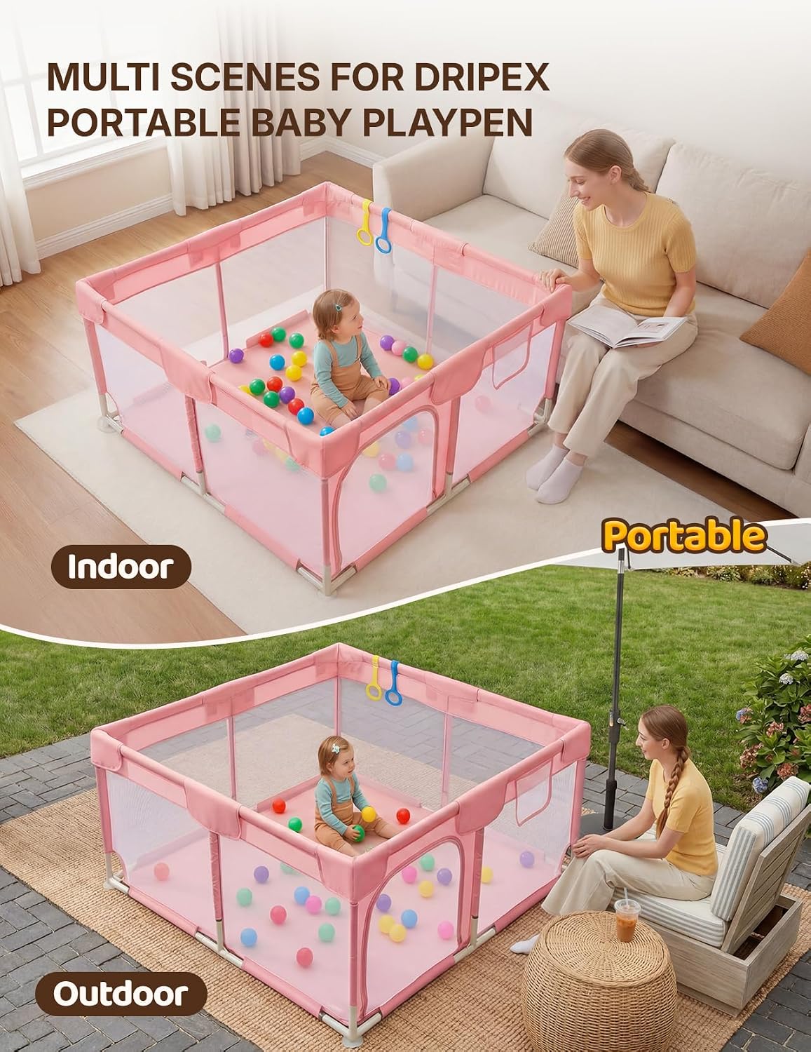 Detalle 2 de Dripex Baby Playpen 47" x 47