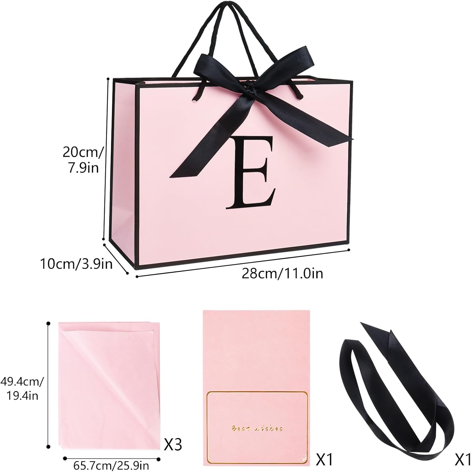 Thumbnail 1 de Pink Gift Bags with Tissue Paper
