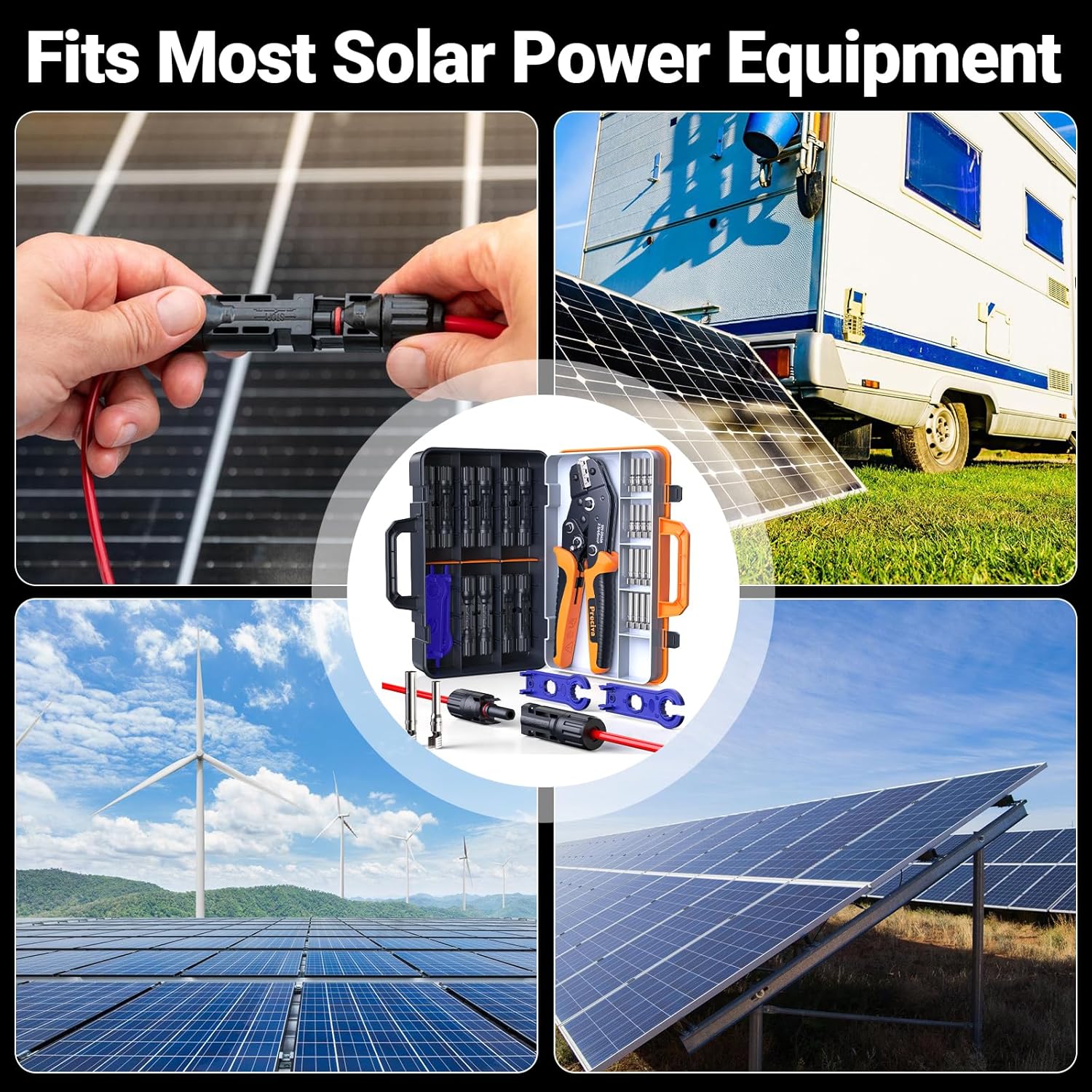 Thumbnail 6 de Preciva Solar Crimpzange Set – Solarstecker Crimpzange mit 10 Paar Steckern und Aufbewahrungsbox