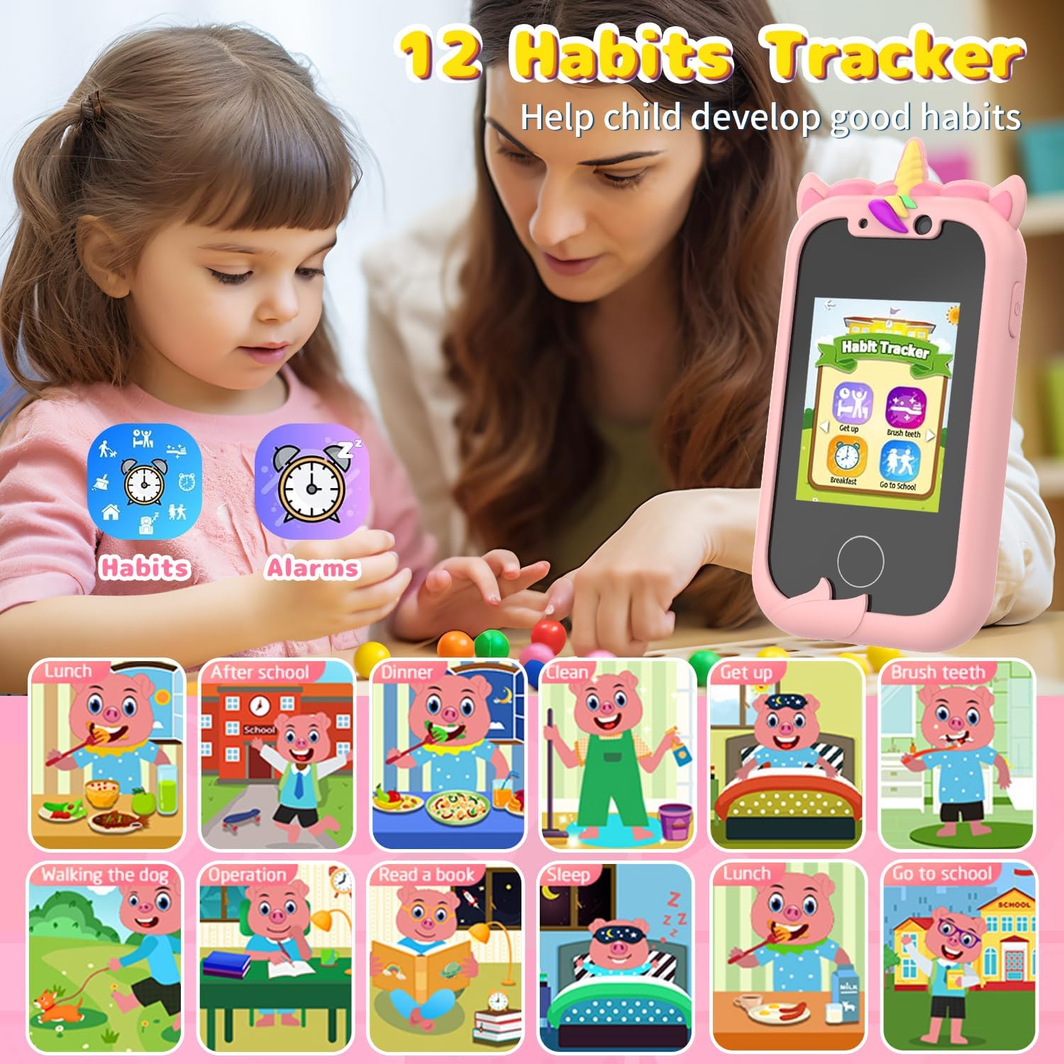 Thumbnail 6 de Ashfly Kinder Handy – 2,4" Spielzeugkamera mit Dual-Kamera, Spielen und Musik