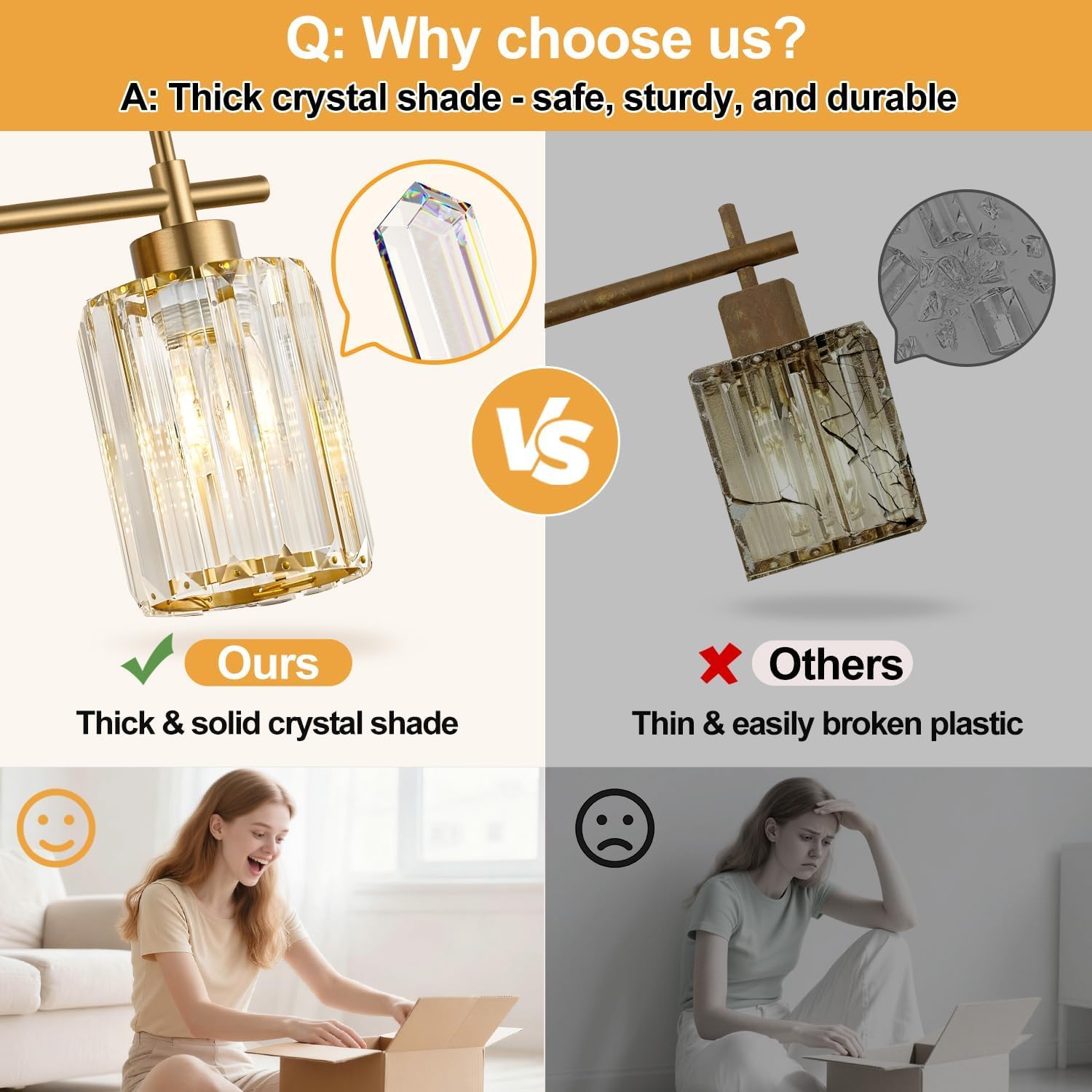 Detalle 2 de Meybiok Bathroom Vanity Light, 3-Light