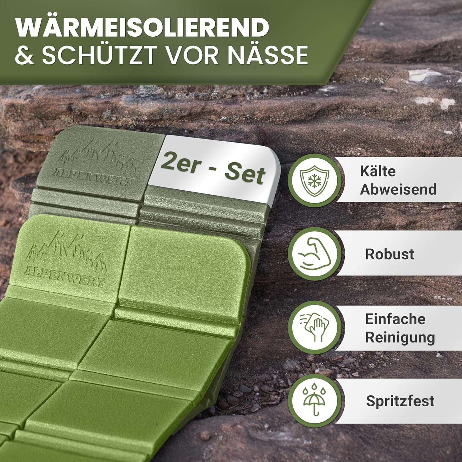 Thumbnail 2 de Alpenwert Outdoor Sitzkissen Faltbar 2er Set
