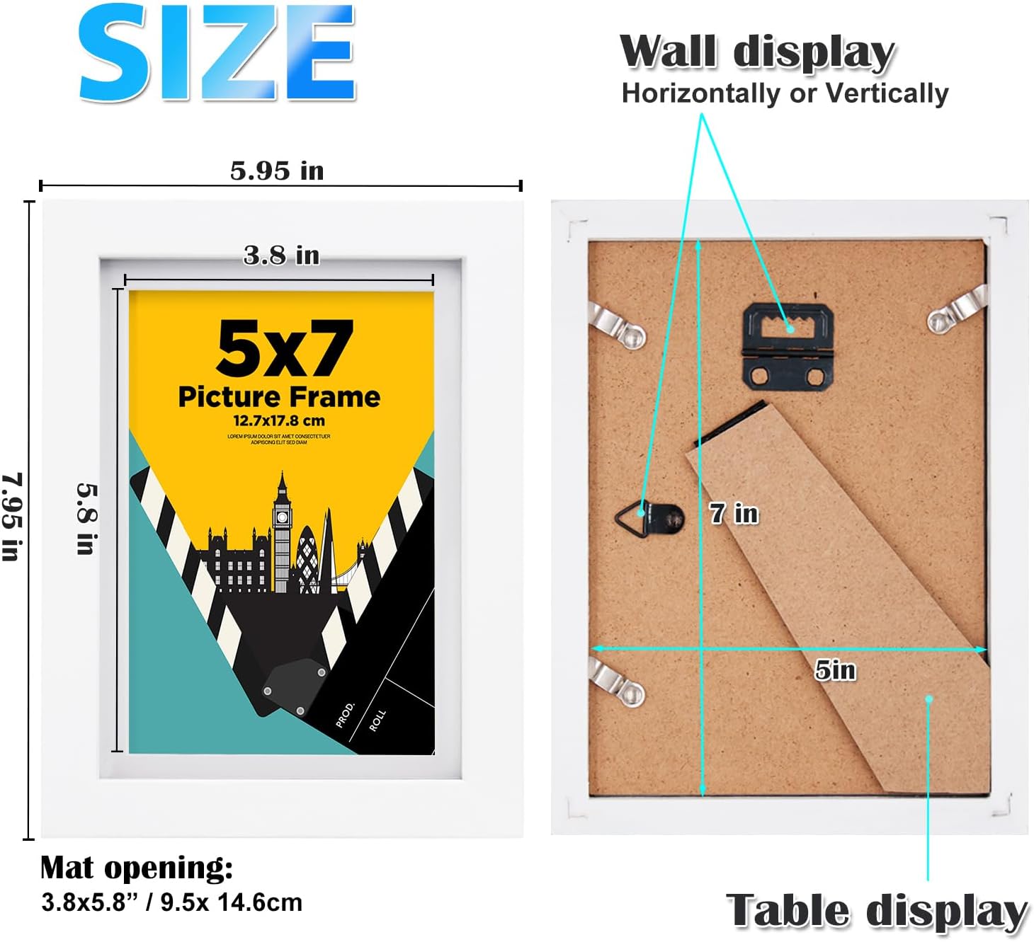 Thumbnail 2 de EGOFINE 7x5 picture frames set of 4
