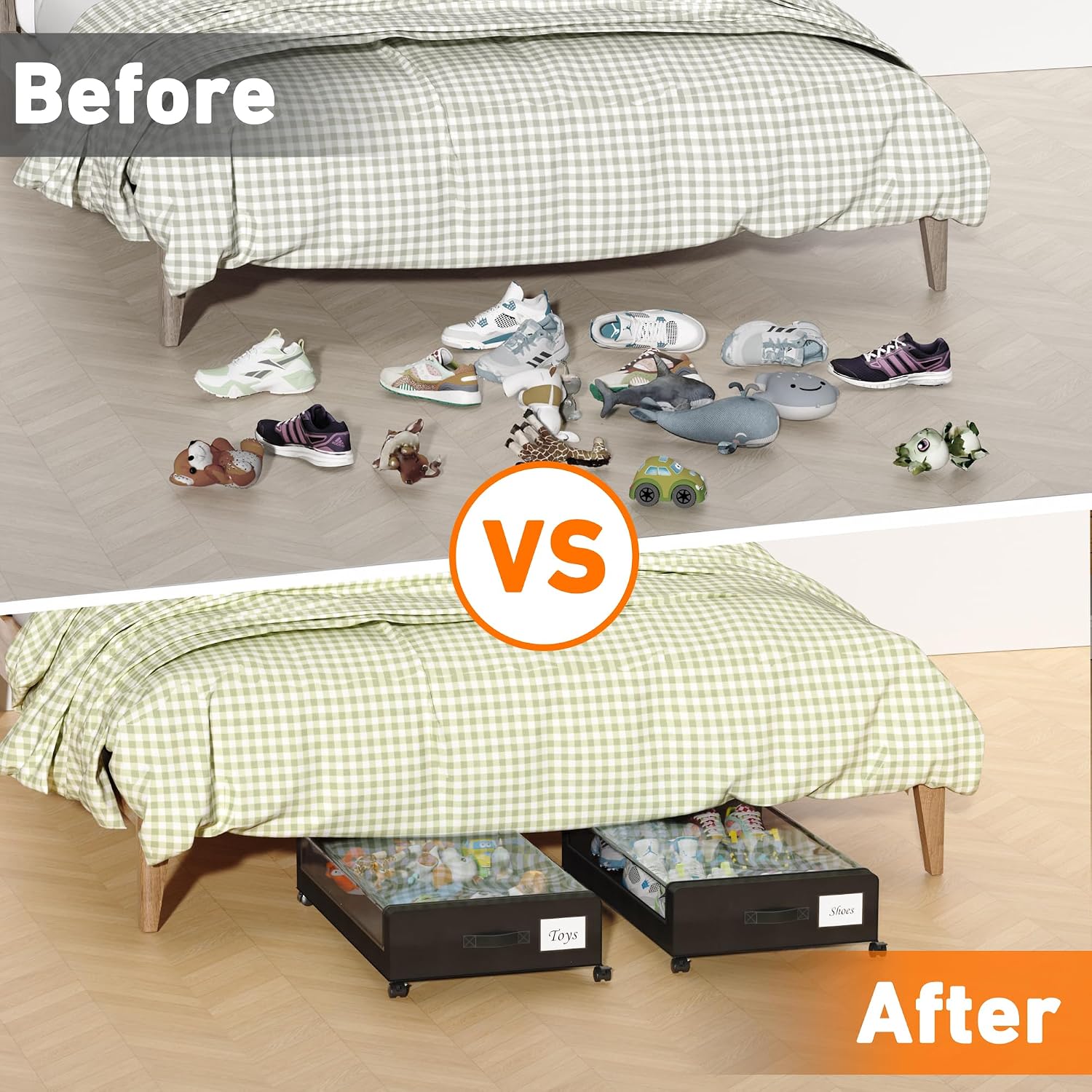 Thumbnail 6 de Under Bed Storage with Wheels, 2 Pack ⚙