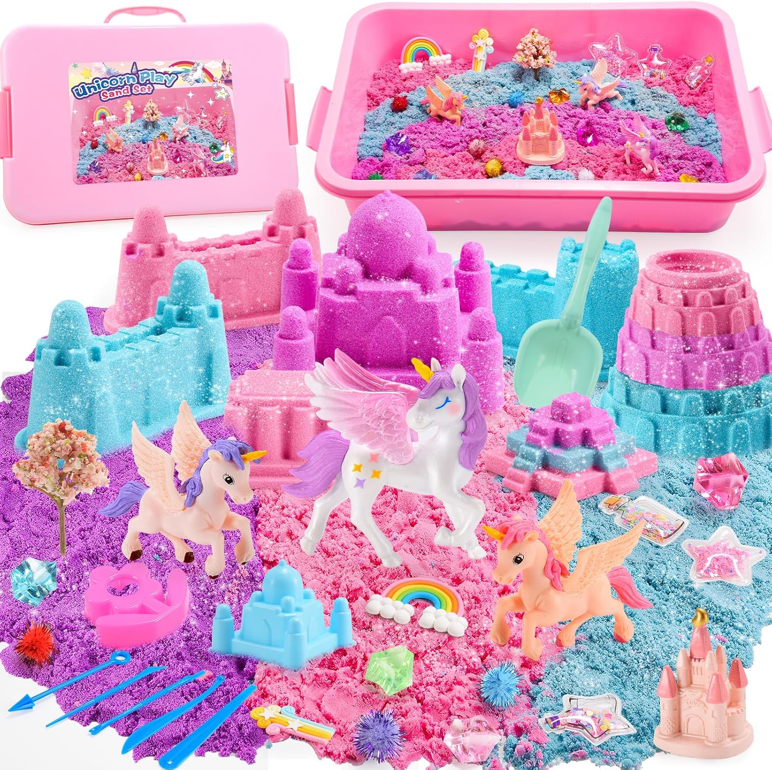 Detalle de Geebiiny Magic Play Sand Set 900g Einhorn