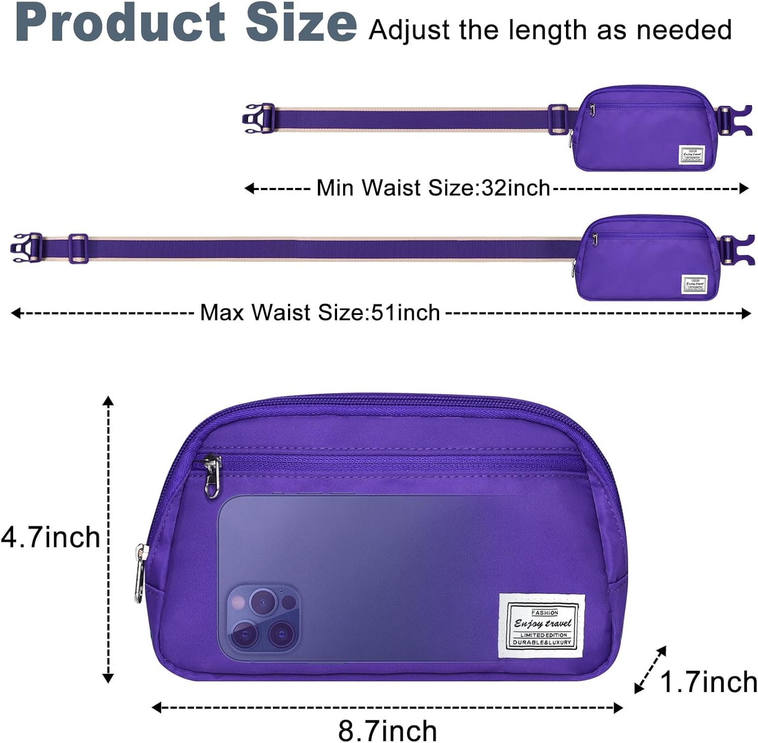 Thumbnail 4 de DMLuna Small Crossbody Bag – a compact, versatile unisex waist/over-shoulder bag
