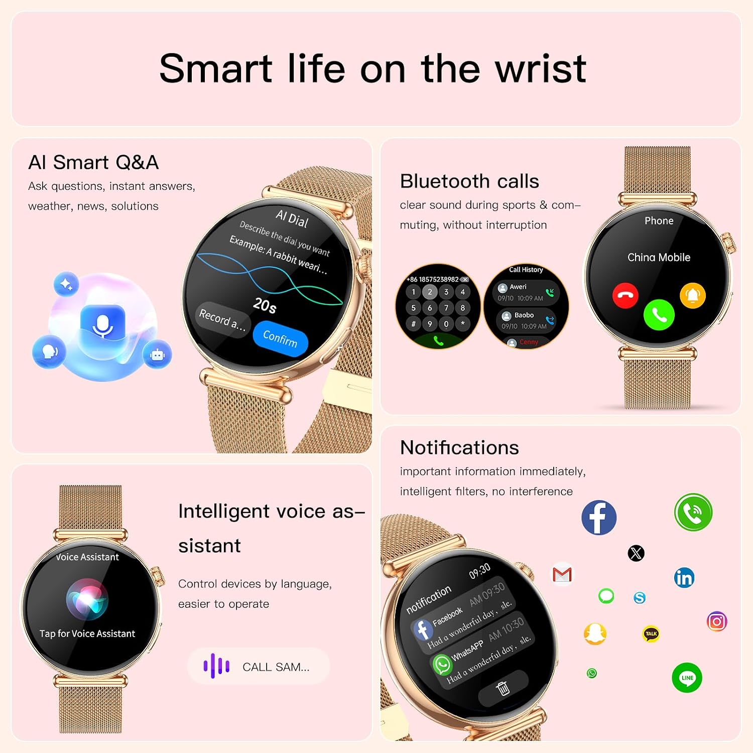 Thumbnail 4 de 2026 AI-GPT Smartwatch for Women with ECG, BP & Sleep tracking