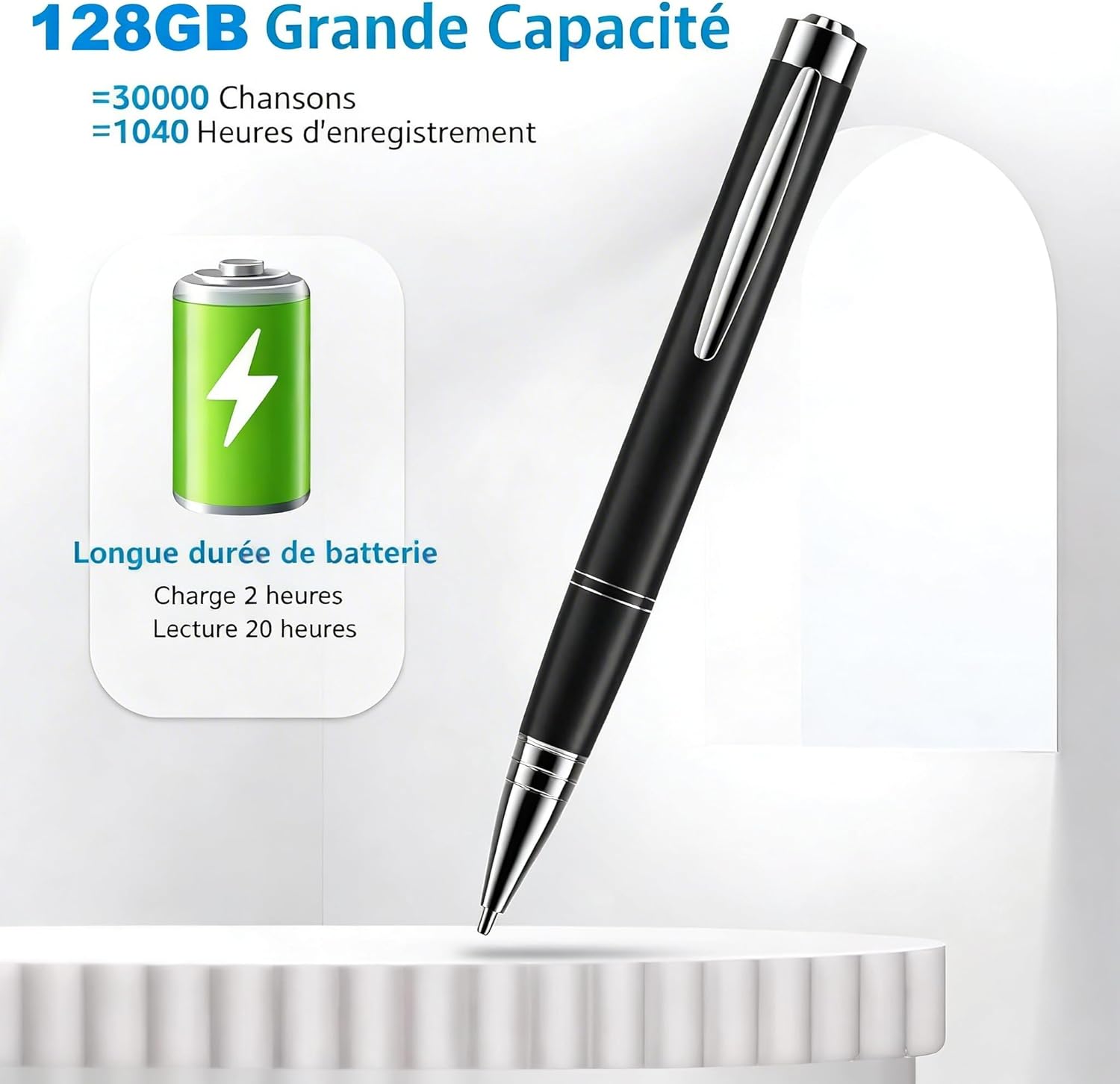 Thumbnail 2 de 128GB Digital Voice Recorder for Voice Capture