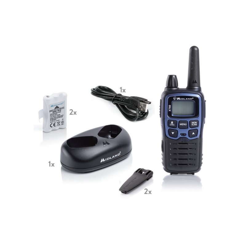 Detalle de Midland XT60 Pack 2 Walkie-talkies PMR446 azules