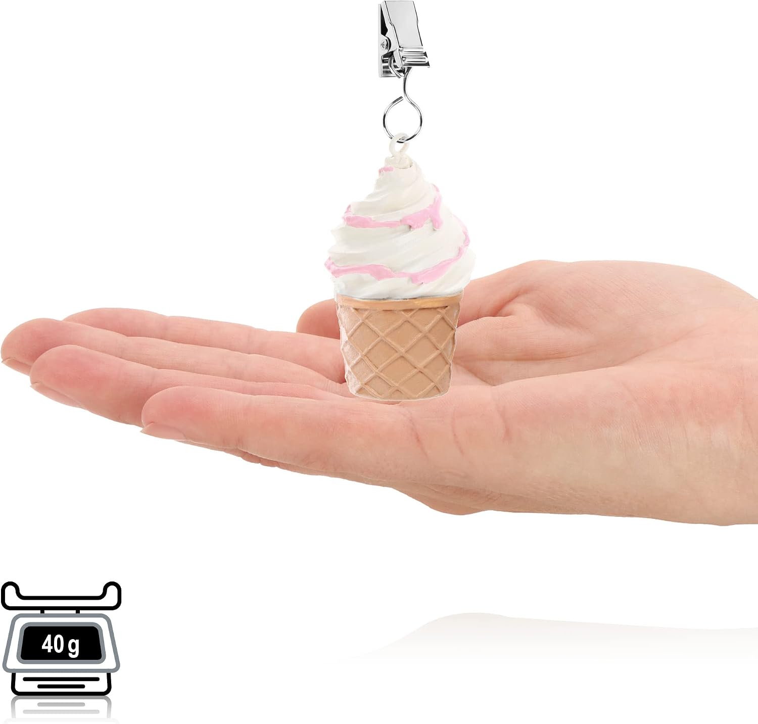 Thumbnail 4 de com-four® 8 pesi per tovaglie – pesi resistenti alle intemperie con clip, design ghiaccio, ca. 40 g ciascuno