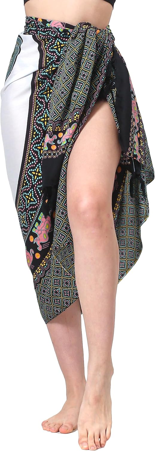 Thumbnail 6 de SAIVONA Sarong Pareo Mandala mit Fransen – Strandtuch, Wickelrock & Bikini-Cover-Up, ca. 170 x 110 cm