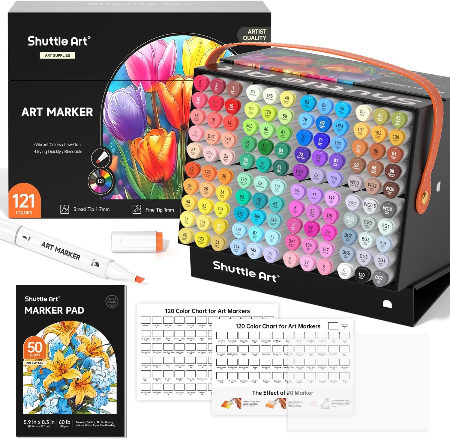Detalle de Shuttle Art Alkohol Marker Set mit 120 Farben