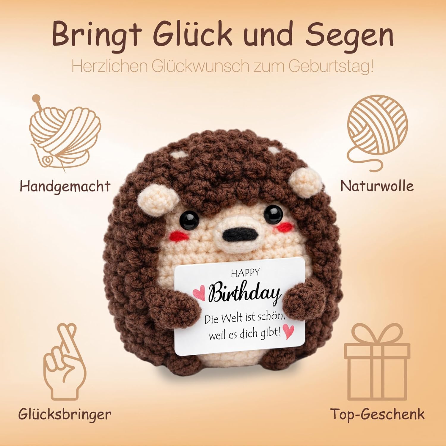 Thumbnail 3 de Farbeele Positive Igel und Glücksbringer-Schlüsselanhänger – Pocket Hug
