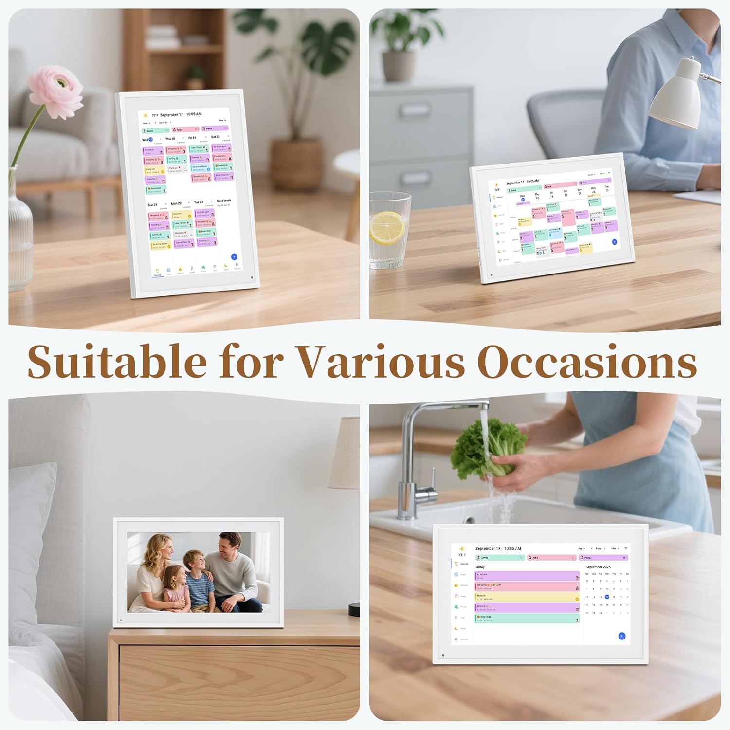 Thumbnail 6 de Herncptar Smart Digital Calendar 10.1" HD Touch Screen – A practical family planner with built‑in photo frame