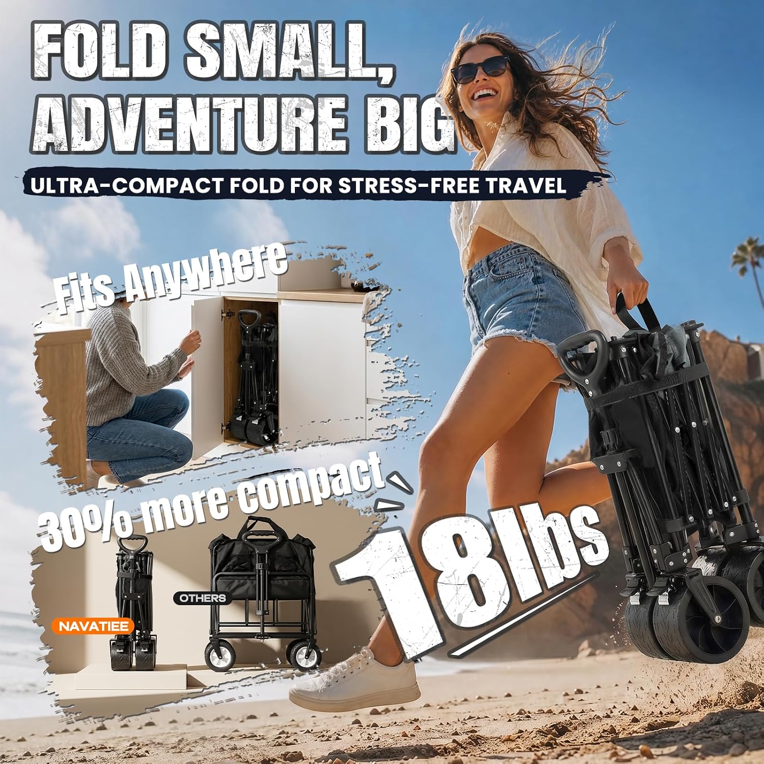 Detalle de Navatiee Folding Wagon 165L Capacity