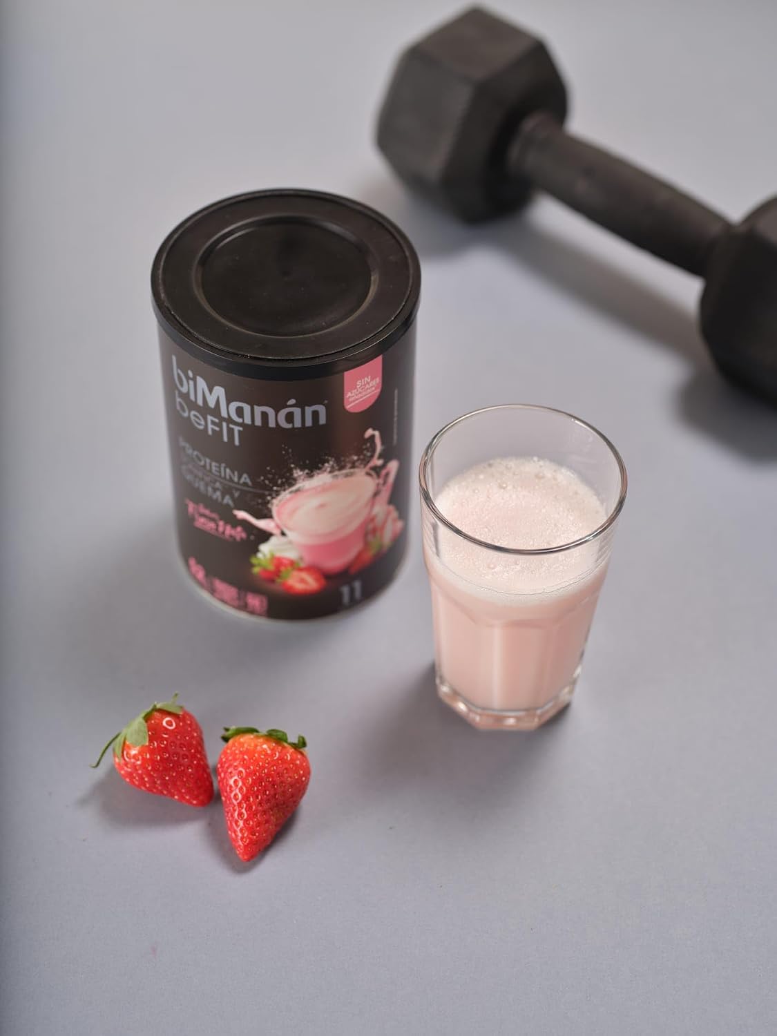 Detalle 2 de biManán Batido de Proteína Fresa y Nata 🍓💪 14 sobres