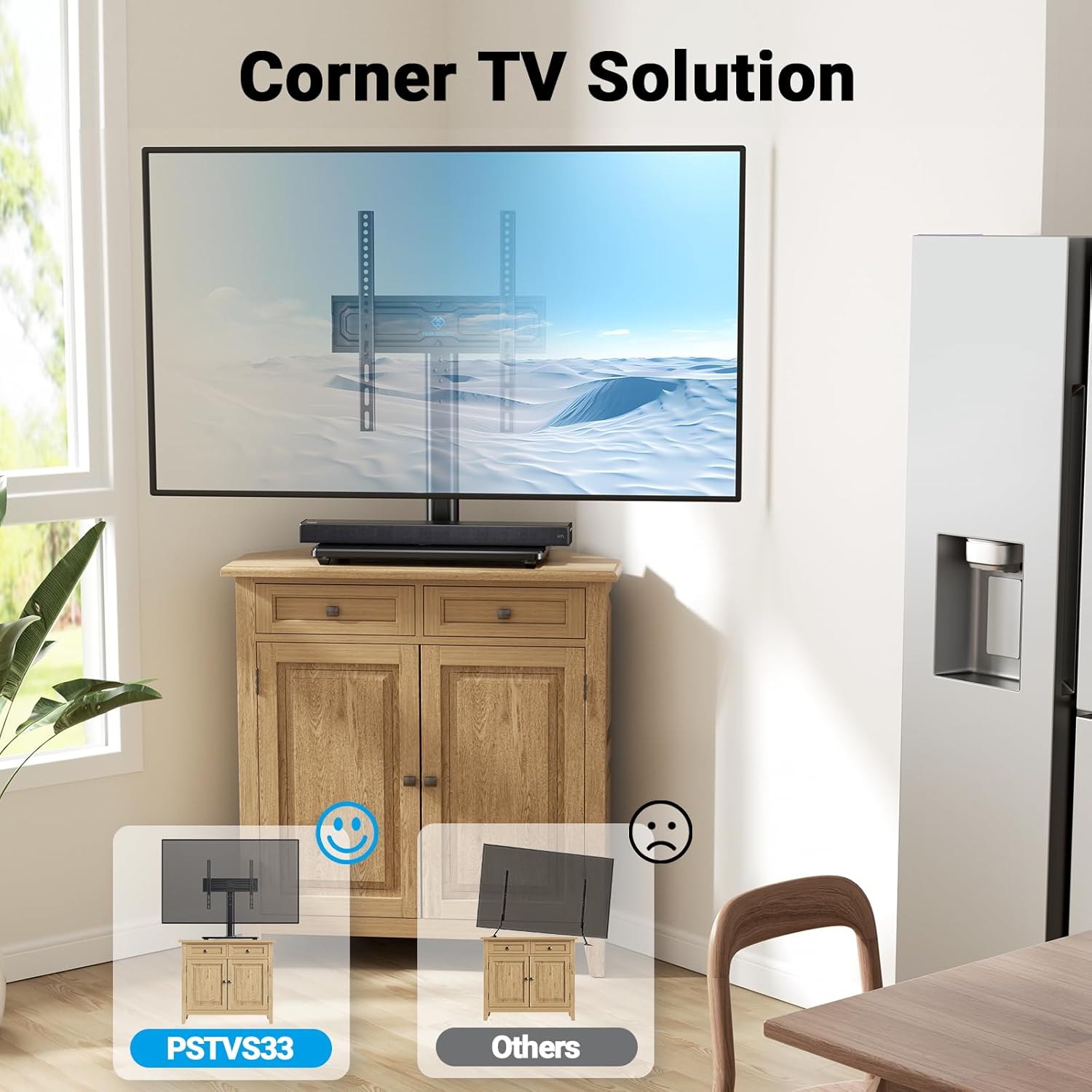 Thumbnail 5 de PERLESMITH PSTVS33 Swivel TV Stand 99 lbs