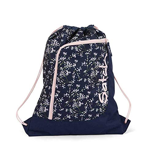 Detalle 2 de Satch Bloomy Breeze Gym Bag Dunkelblau – robuster Sportbeutel aus recycelten PET-Flaschen