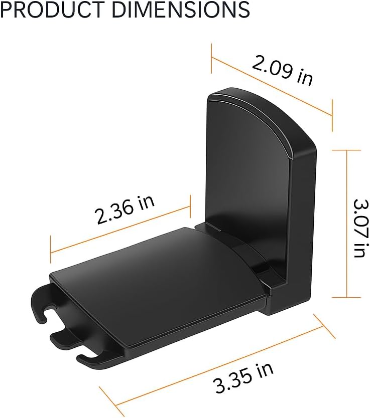 Thumbnail 6 de HYYTOK 2 Pack Compact Foldable Headphone Stand – Under-Desk Adhesive Headset Holder (Black)