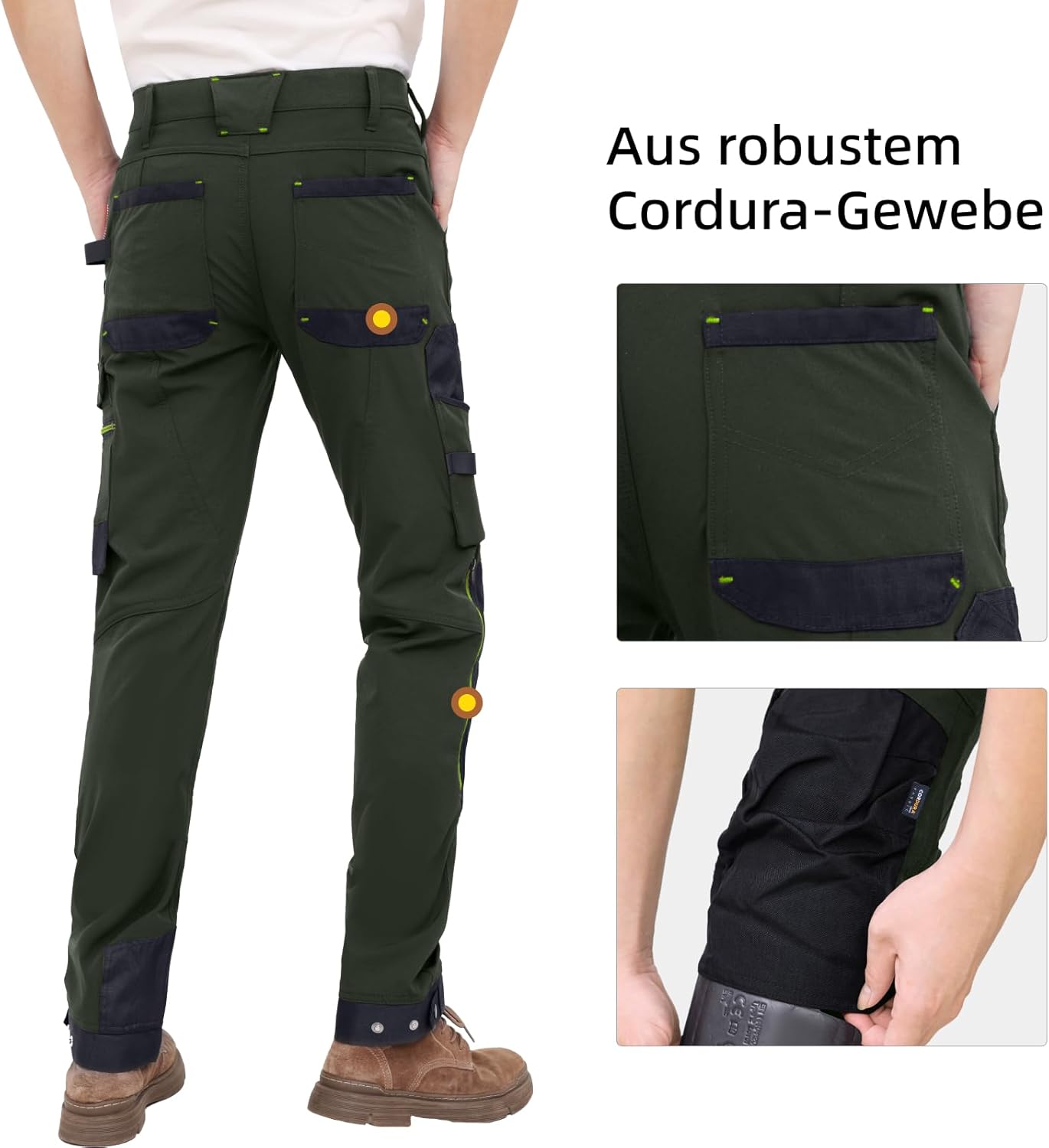 Thumbnail 2 de WORK IDEA Herren Slim-Fit Stretch Arbeitshose: Strapazierfähige Eleganz mit Cordura-Bereichen
