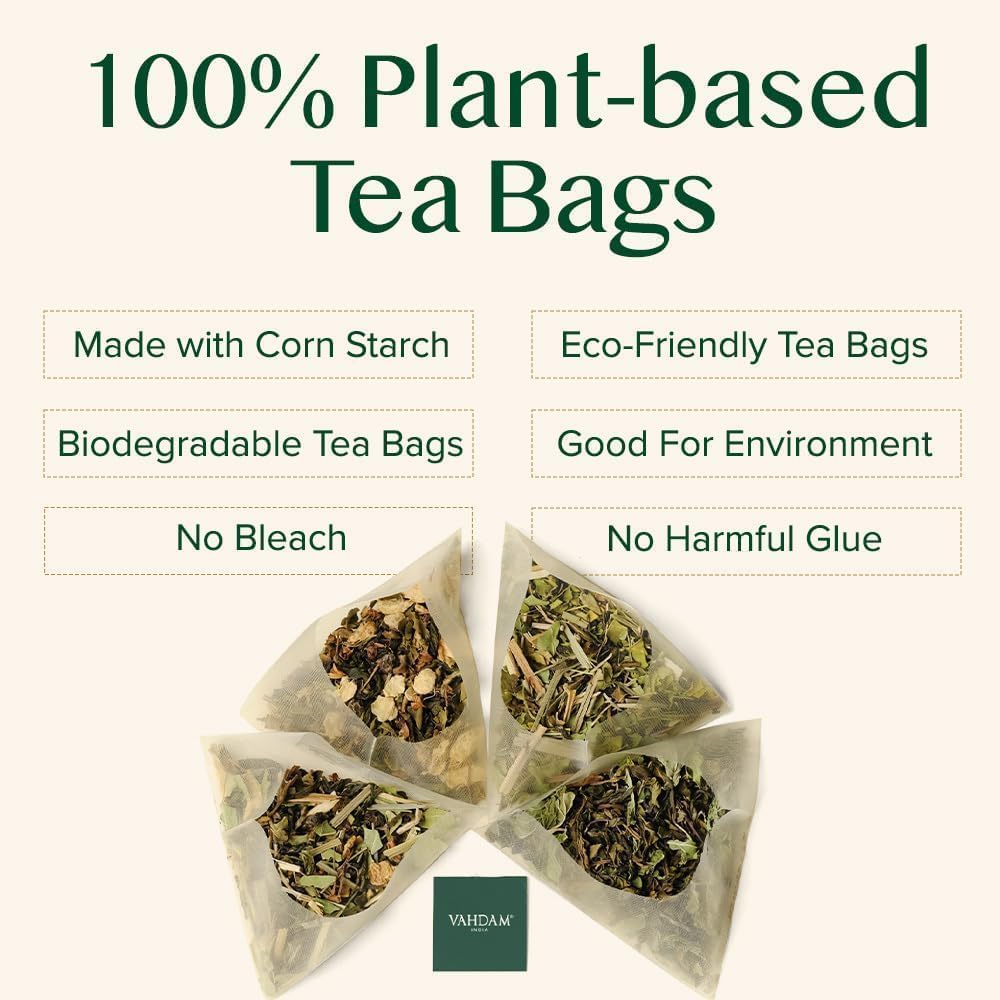 Detalle de VAHDAM Thé Chai à la Cannelle Douce – 100 Sachets Pyramid