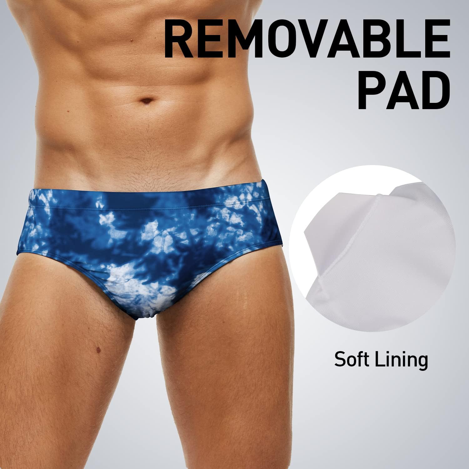Detalle de Arcweg maillot de bain homme slip avec doublure et mousse souple amovible, cordon de serrage réglable