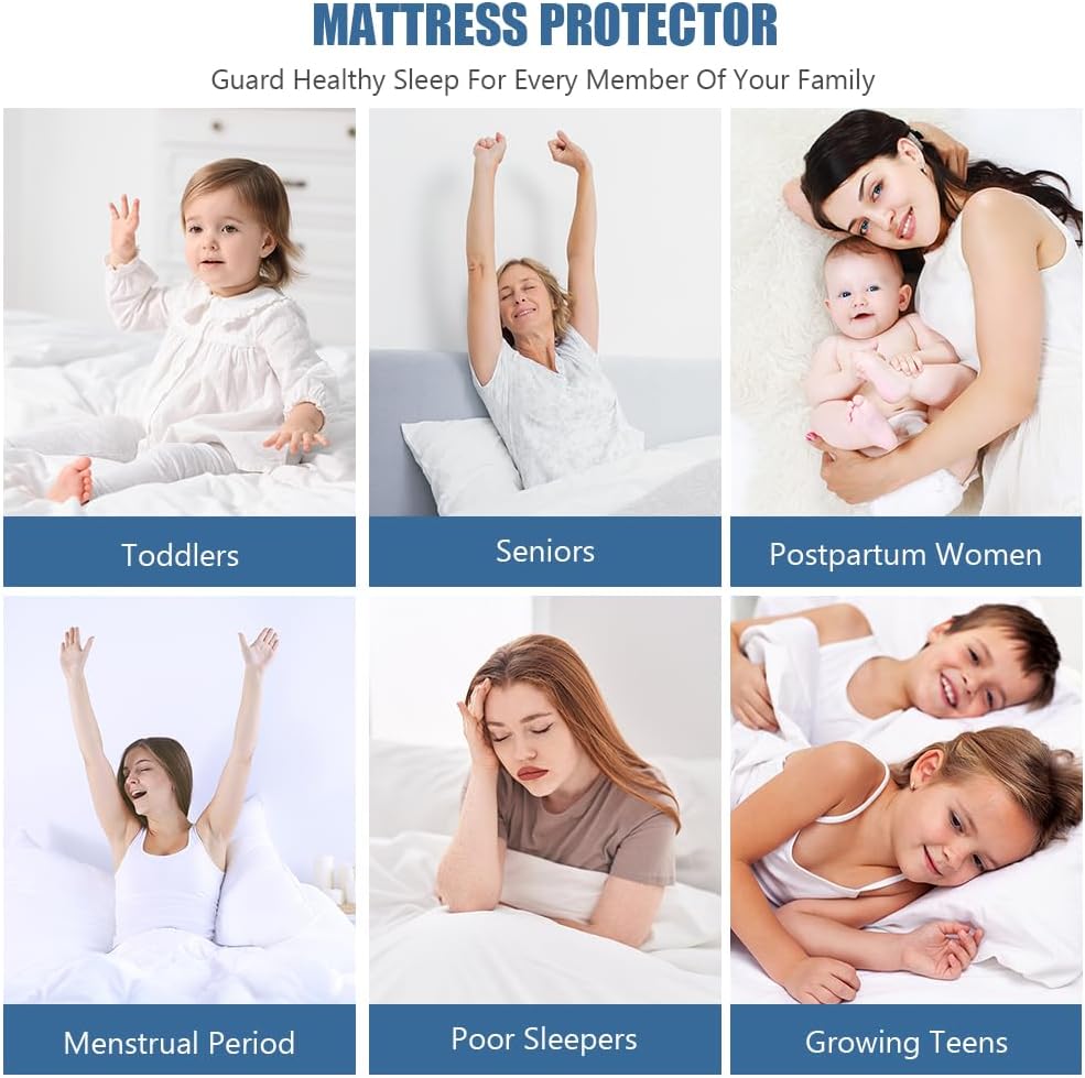 Thumbnail 6 de OFFCUP V9-138*190-SHFSCL-FBA Waterproof Mattress Protector, Grey, 30cm Deep