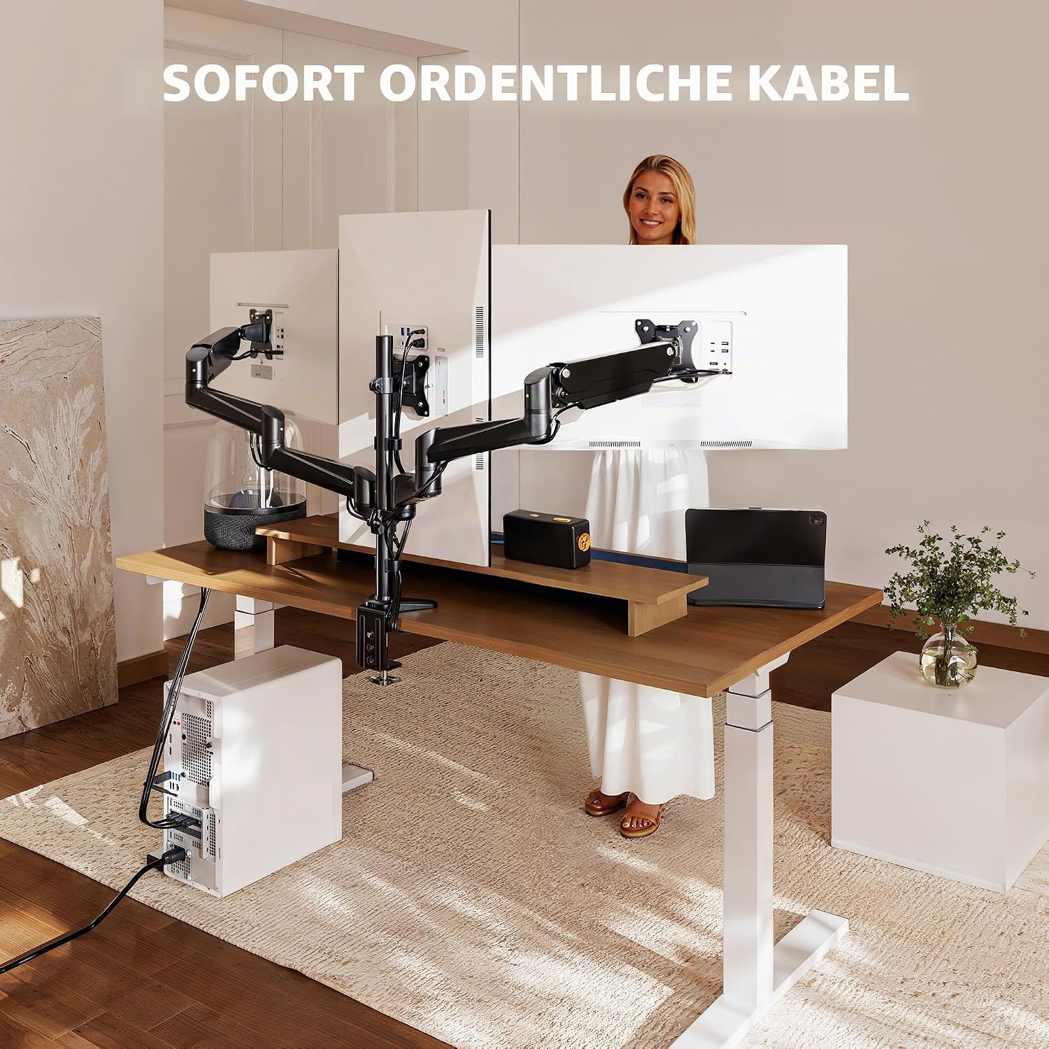Thumbnail 5 de HUANUO Monitor Halterung 3 Monitore 17–32 Zoll 8 kg pro Arm
