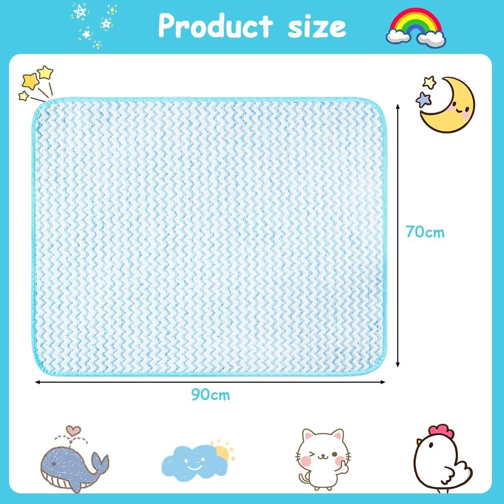 Detalle 2 de Coprimaterasso per bambini Aolso 70 x 90 cm, blu: assorbe l’acqua e facilita l’addestramento al WC