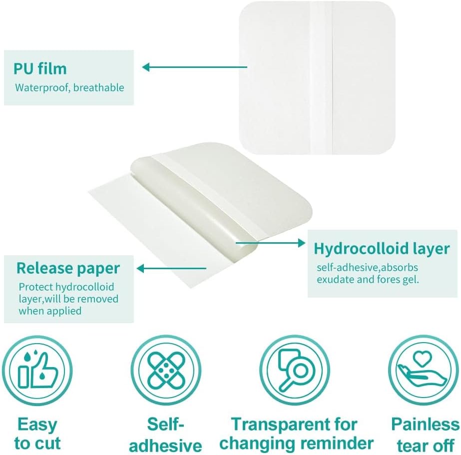 Detalle 2 de Dimora Hydrocolloid Wound Dressings, 4" x 4", 10 Count