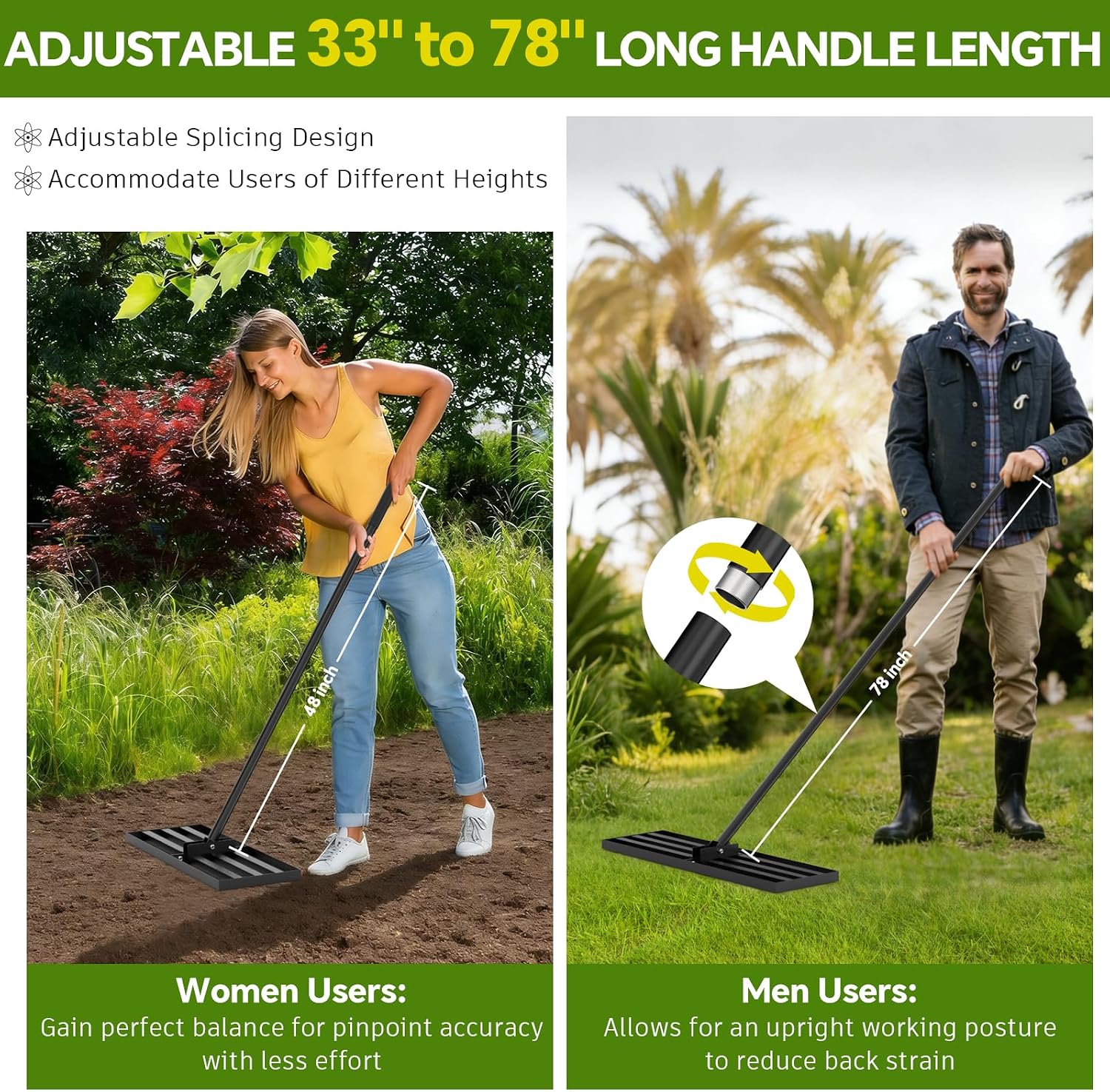 Detalle de Ergohortus Lawn Levelling Rake, 30-inch