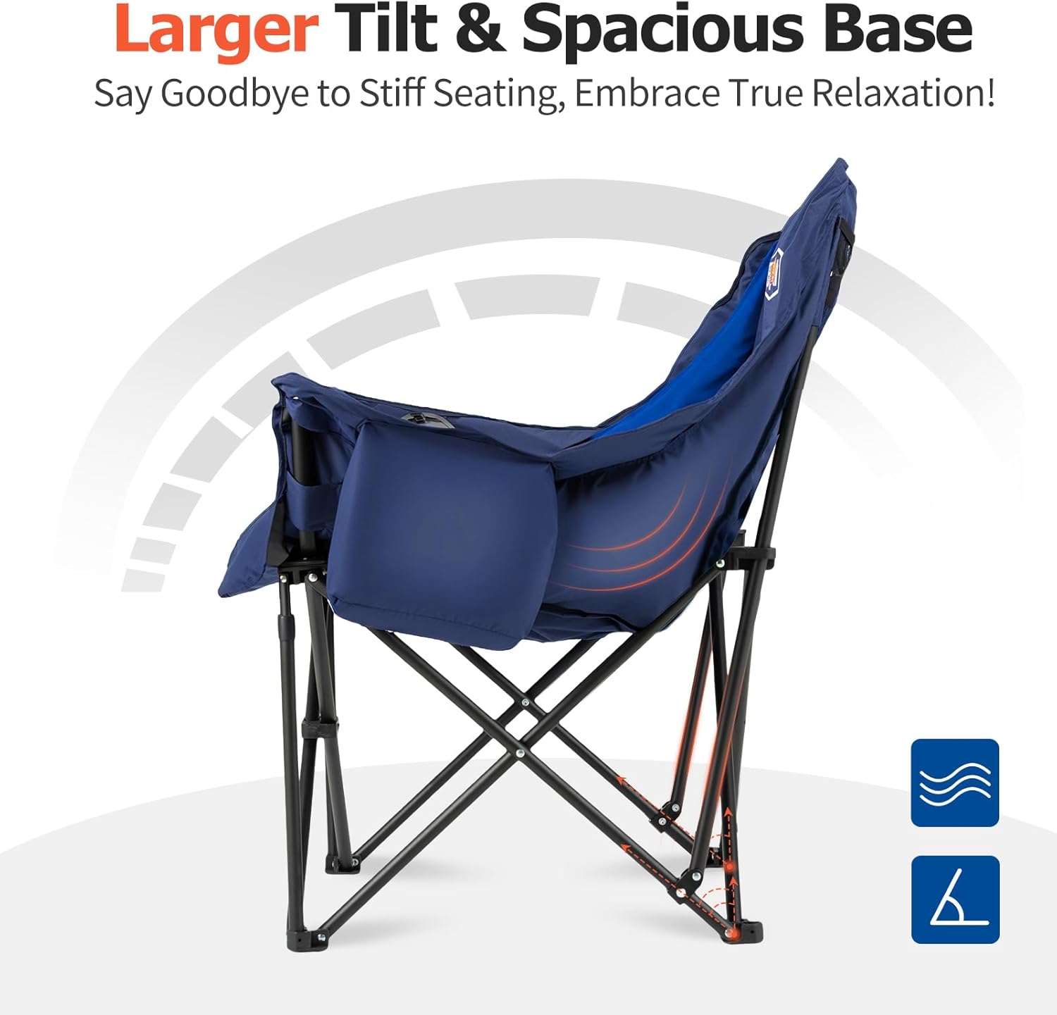 Detalle 1 de Overmont Oversized XL Camping Chair 37 in
