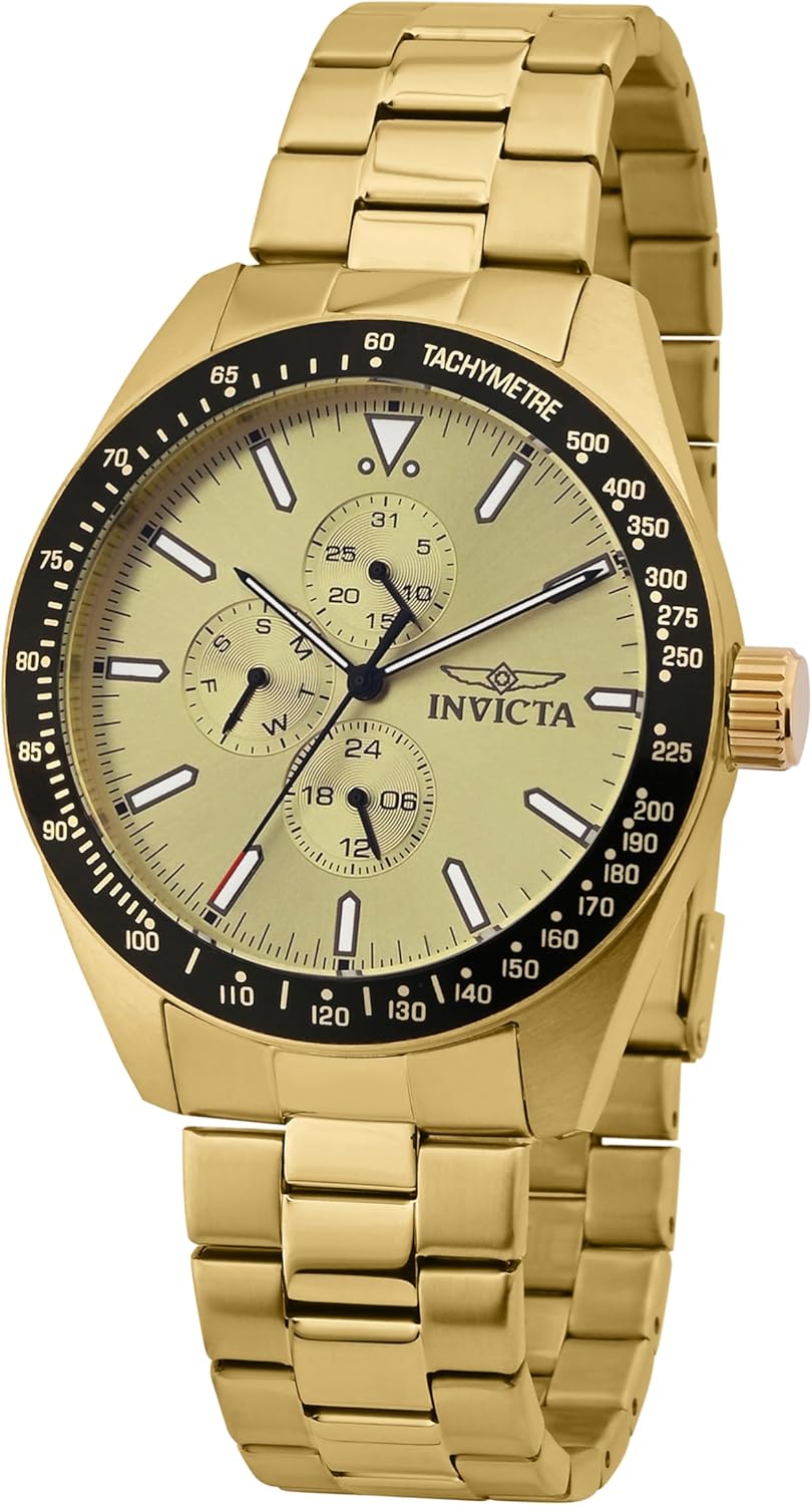 Thumbnail 1 de Invicta Aviator 38970 — montre homme à quartz en acier inoxydable, boîtier 45 mm