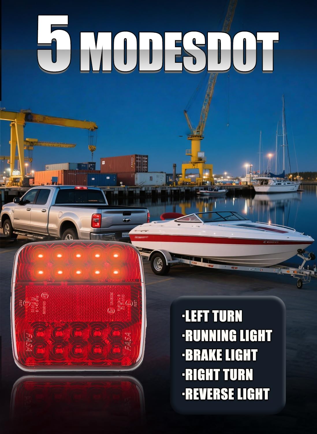 Detalle de OOGGA Wireless Trailer Lights Magnetic: Portable, Battery-Powered LED Kit for Safe Towing