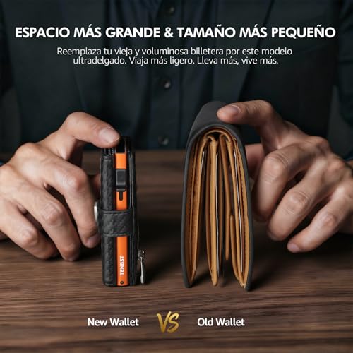 Detalle de TENBST Portefeuille homme ultra-mince avec 10 cartes đ